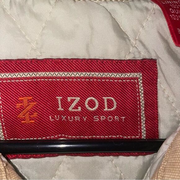 Izod Size L Barn Coat Tan Button Collar Chore Jacket - Picture 4 of 8